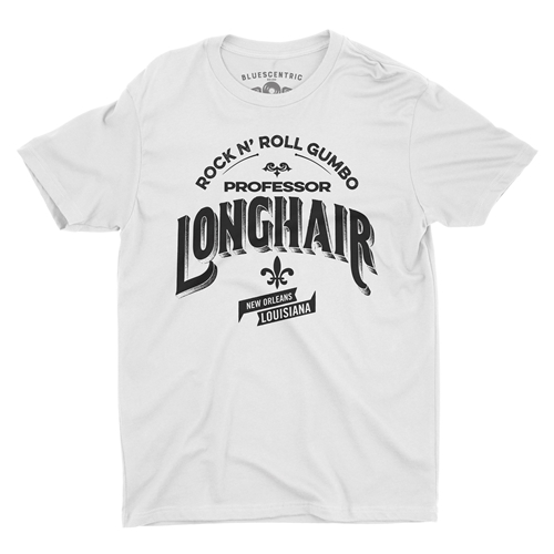 Professor Longhair Rock n Roll Gumbo T-Shirt - Lightweight Vintage Style - white