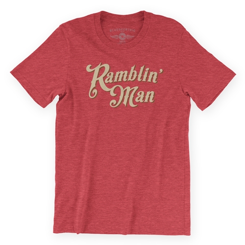 Ramblin Man T-Shirt - Lightweight Vintage Style - heatherredrocks
