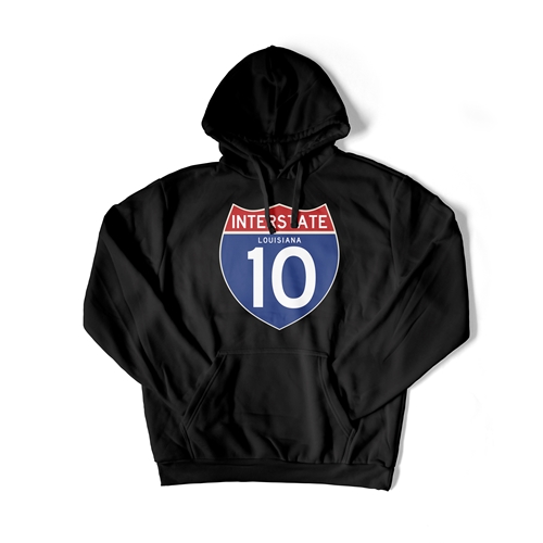 Interstate 10 Louisiana Pullover Jacket - hoodieblack