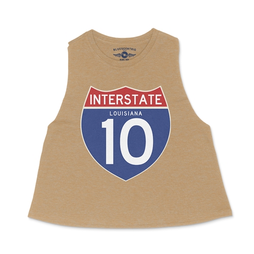 Interstate 10 Louisiana Racerback Crop Top - Women