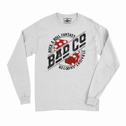 Bad Co Straight Shooter Long Sleeve T-Shirt - longsleevewhite