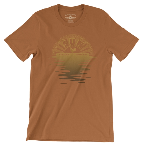 Sun Records Reflection Front Only T-Shirt - Lightweight Vintage Style - vintageburntorange