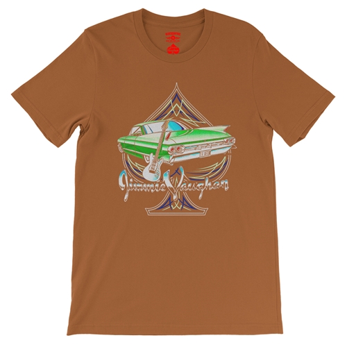 Graphic Jimmie Vaughan T-Shirt - Lightweight Vintage Style - vintageburntorange