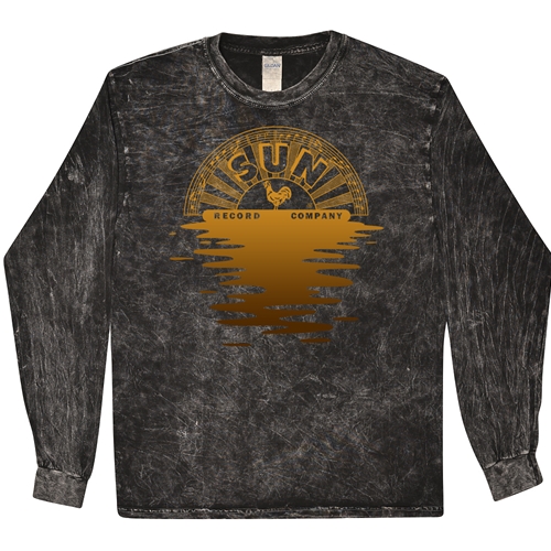 Sun Records Reflection Front Only Long Sleeve T-Shirt - Black Mineral Wash