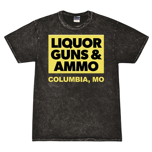 Liquor Guns & Ammo T-Shirt - Black Mineral Wash