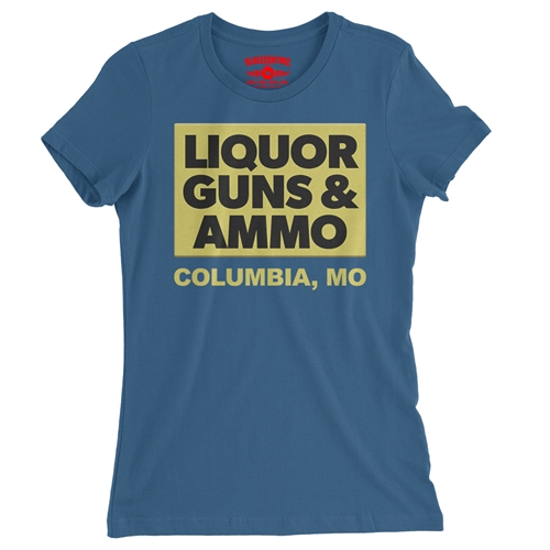 Liquor Guns & Ammo Ladies T Shirt - Relaxed Fit - ladiesblue