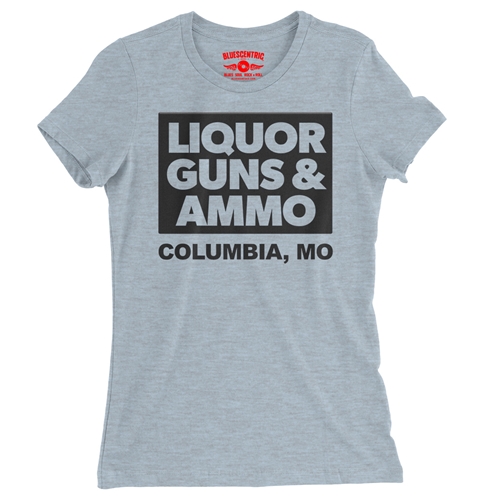 Liquor Guns & Ammo Ladies T Shirt - Relaxed Fit - ladiesheatherprismblue
