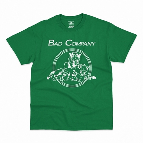 CLEARANCE - Green L Bad Co Run With The Pack T-Shirt - Classic Heavy Cotton
