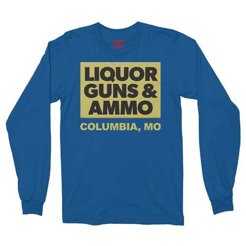 Liquor Guns & Ammo Long Sleeve T-Shirt - longsleeveblue
