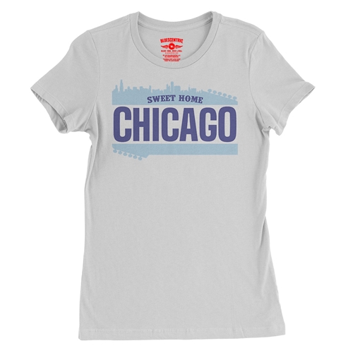 Sweet Home Chicago Ladies T Shirt - Relaxed Fit - ladieswhite