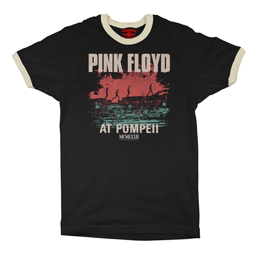 Pink Floyd Pompeii Ringer T-Shirt - ringerblackcreamtrim