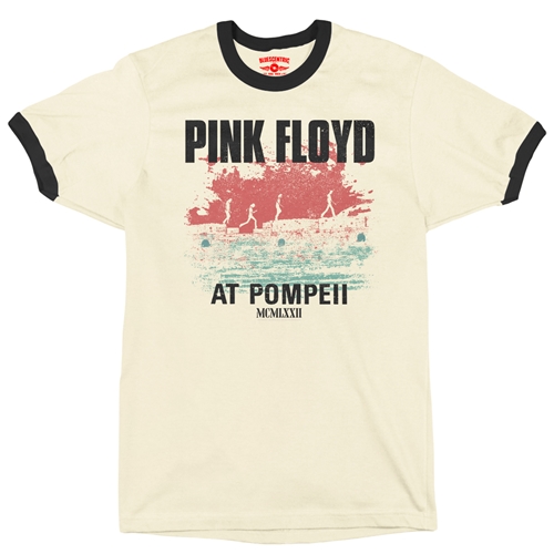 Pink Floyd Pompeii Ringer T-Shirt - ringernaturalblacktrim