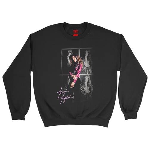 Janis Joplin Photo Crewneck Sweater - crewneckblack
