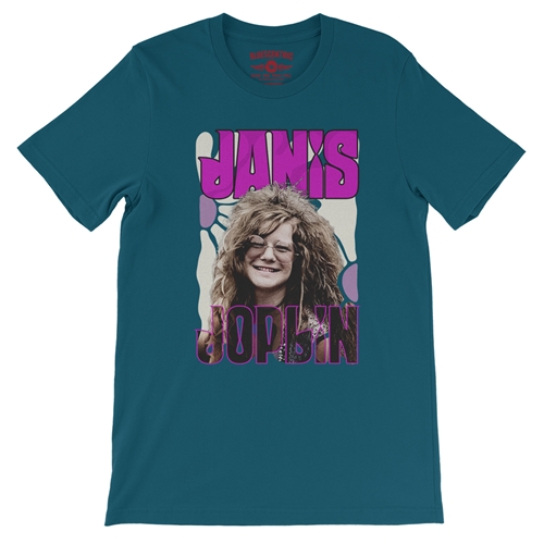 Janis Joplin T-Shirt - Lightweight Vintage Style - vintagedeepteal