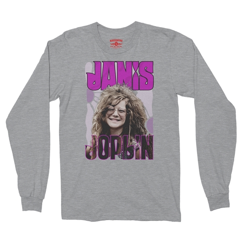 Janis Joplin Long Sleeve T-Shirt - longsleeveathleticheather