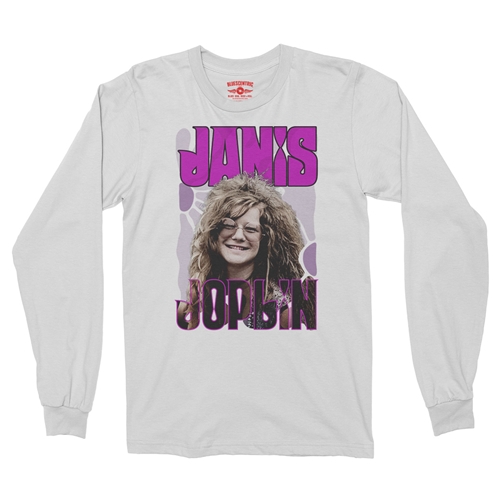 Janis Joplin Long Sleeve T-Shirt - longsleevewhite