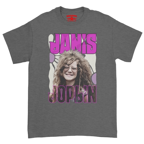 Janis Joplin T-Shirt - Classic Heavy Cotton - classicheathergrey