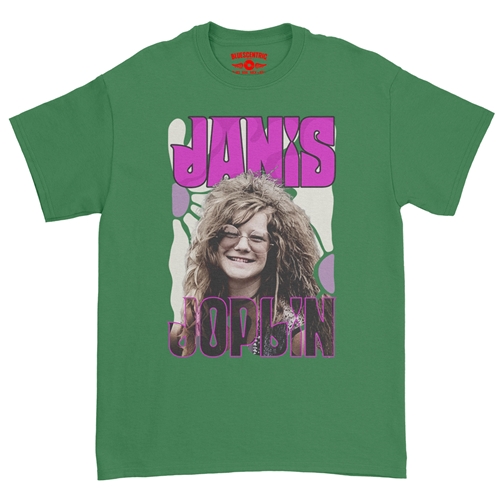 Janis Joplin T-Shirt - Classic Heavy Cotton - classickellygreen