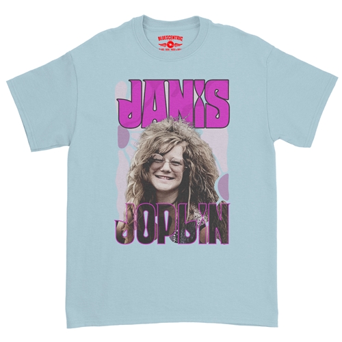 Janis Joplin T-Shirt - Classic Heavy Cotton - classiclightblue