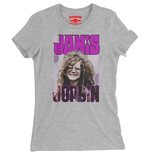 Janis Joplin Ladies T Shirt - Relaxed Fit - ladiesathleticheather