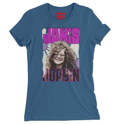 Janis Joplin Ladies T Shirt - Relaxed Fit - ladiesblue