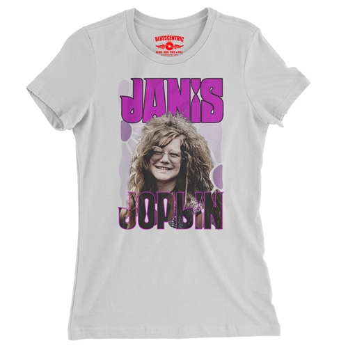 Janis Joplin Ladies T Shirt - Relaxed Fit - ladieswhite