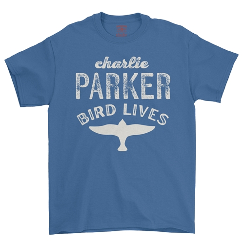 Charlie Parker Bird Lives T-Shirt - Classic Heavy Cotton - classicroyalblue