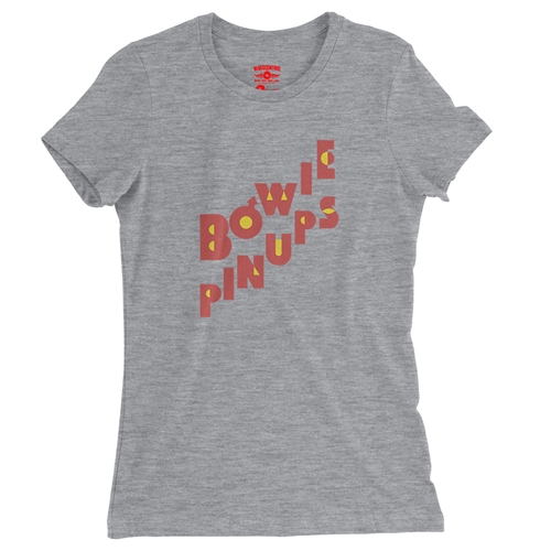 David Bowie Pinups Logo Ladies T Shirt - Relaxed Fit - ladiesathleticheather