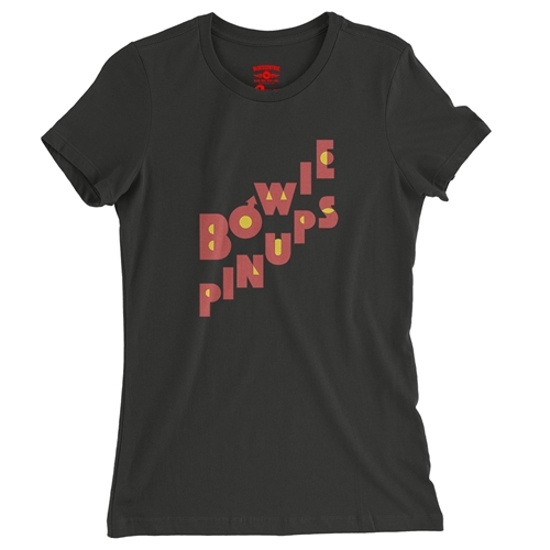 David Bowie Pinups Logo Ladies T Shirt - Relaxed Fit - ladiesblack