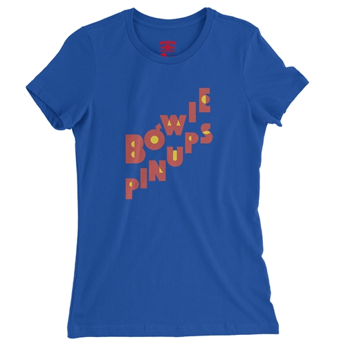 David Bowie Pinups Logo Ladies T Shirt - Relaxed Fit - ladiesblue