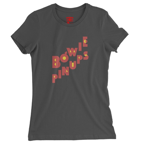 David Bowie Pinups Logo Ladies T Shirt - Relaxed Fit - ladiesdeepheather