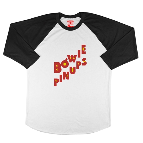 David Bowie Pinups Logo Baseball T-Shirt - raglanwhiteblacksleeve