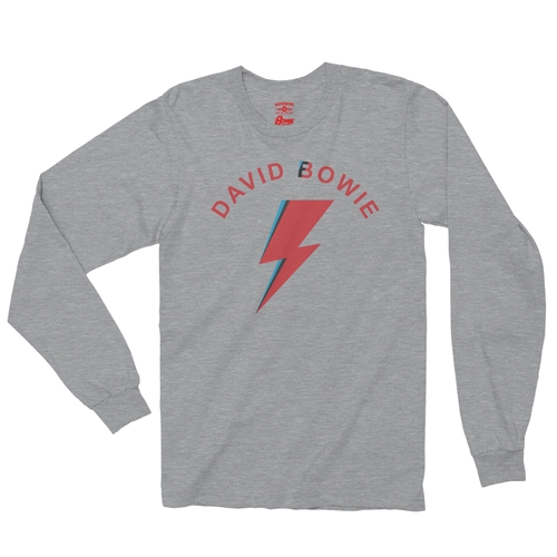 Retro David Bowie Long Sleeve T-Shirt - longsleeveathleticheather