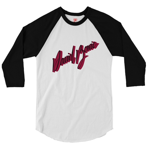 David Bowie Young Americans Baseball T-Shirt - raglanwhiteblacksleeve
