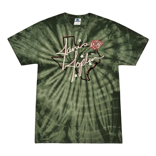 Janis Joplin Texas Rose Tie-Dye T-Shirt - Green