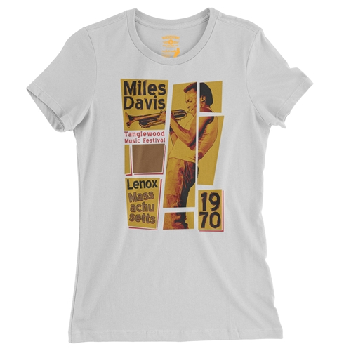 Miles Davis Tanglewood Ladies T Shirt - Relaxed Fit - ladieswhite