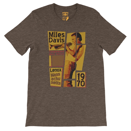 Miles Davis Tanglewood T-Shirt - Lightweight Vintage Style - vintageheatherbrown