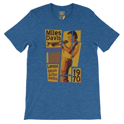 Miles Davis Tanglewood T-Shirt - Lightweight Vintage Style - vintageheatherroyalblue