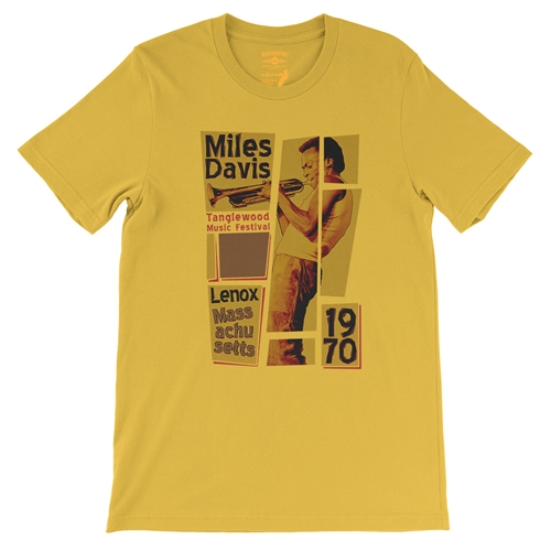 Miles Davis Tanglewood T-Shirt - Lightweight Vintage Style - vintagemaizeyellow