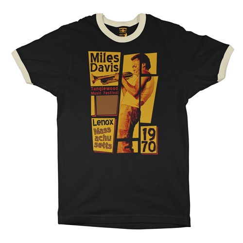 Miles Davis Tanglewood Ringer T-Shirt - ringerblackcreamtrim