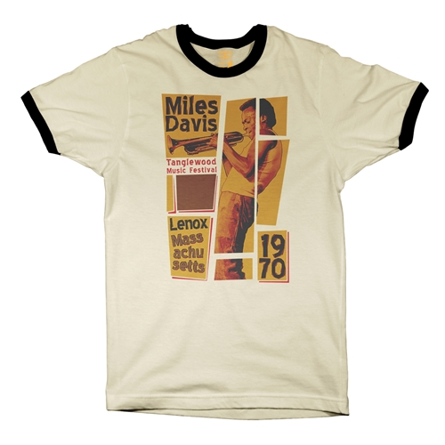 Miles Davis Tanglewood Ringer T-Shirt - ringernaturalblacktrim