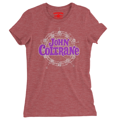 John Coltrane Wheel of Fifths Ladies T Shirt - Relaxed Fit - ladiesheatherred