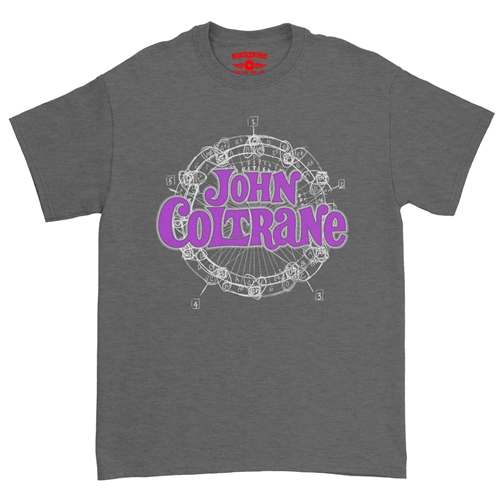 John Coltrane Wheel of Fifths T-Shirt - Classic Heavy Cotton - classicheathergrey