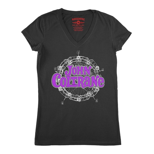 John Coltrane Wheel of Fifths V-Neck T Shirt - Women