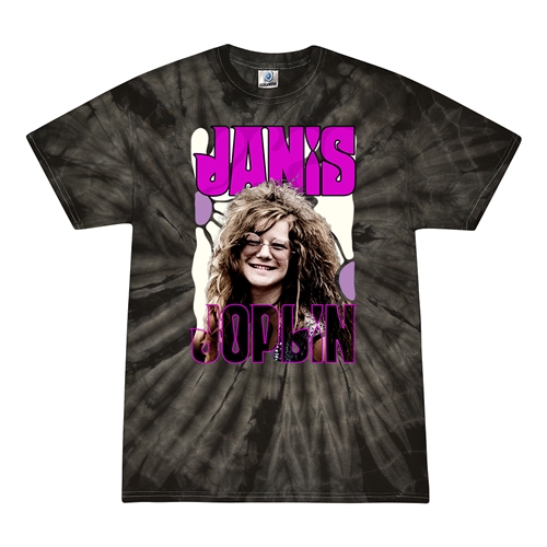 Janis Joplin Tie-Dye T-Shirt - Black