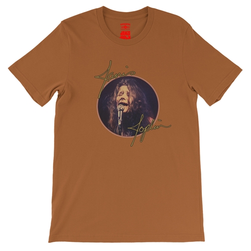 Janis Joplin Singing T-Shirt - Lightweight Vintage Style - vintageburntorange