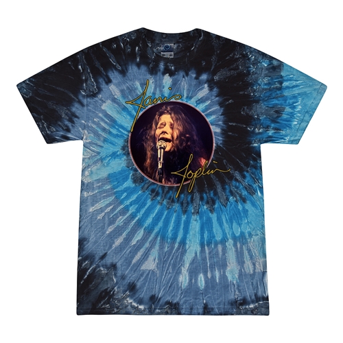Janis Joplin Singing Tie-Dye T-Shirt - Blue