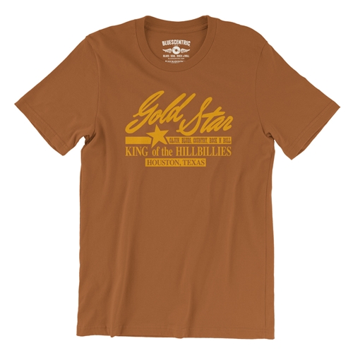 Gold Star Records Texas T-Shirt - Lightweight Vintage Style - vintageburntorange