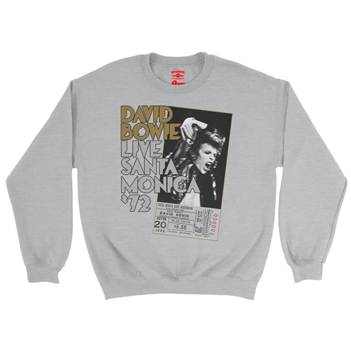 David Bowie Santa Monica Crewneck Sweater - crewneckathleticheather