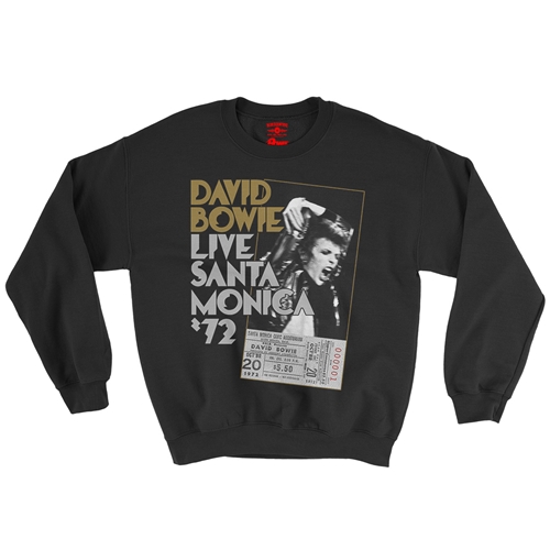David Bowie Santa Monica Crewneck Sweater - crewneckblack